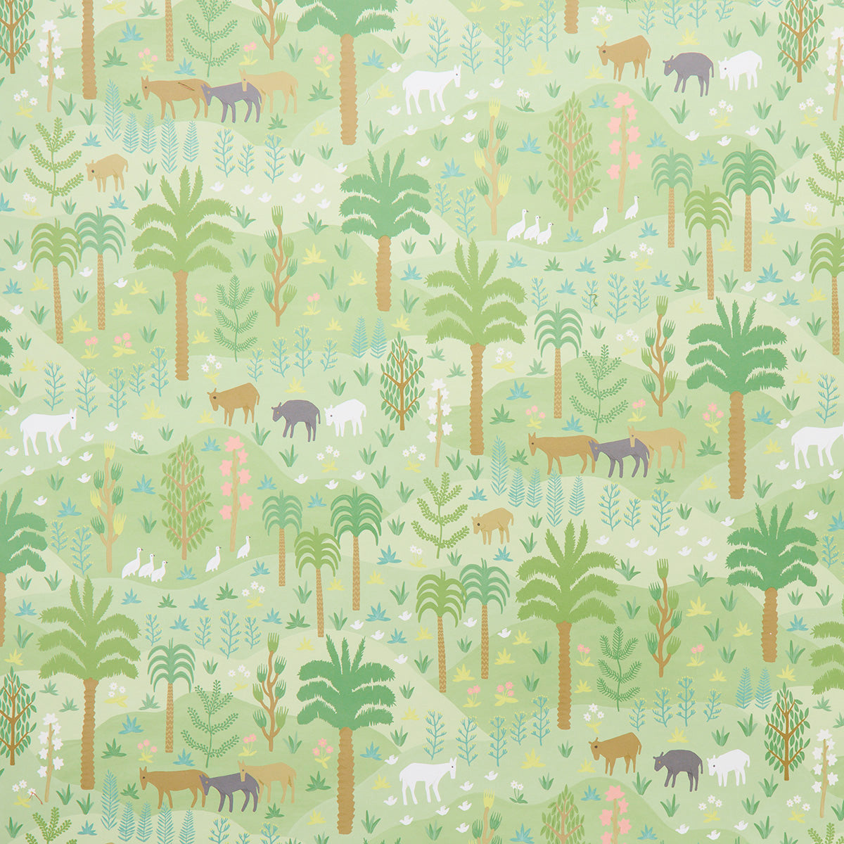 5013980 | Las Colinas, Green - Schumacher Wallpaper