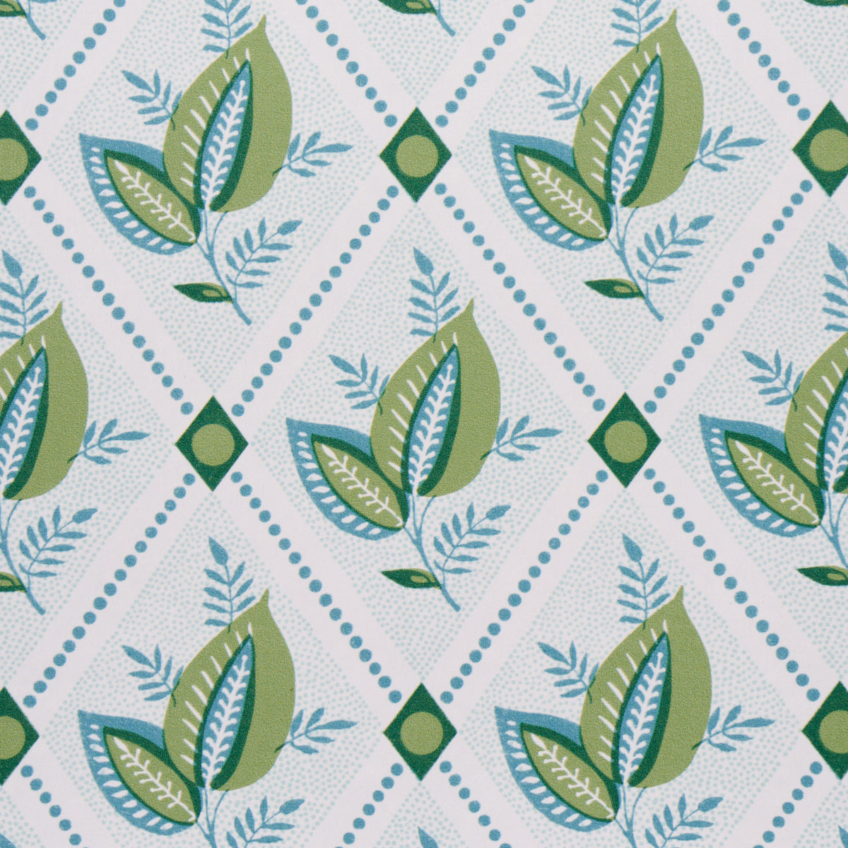 Purchase 5014231 Basile Trellis, Leaf & Aqua by Wallpaper2