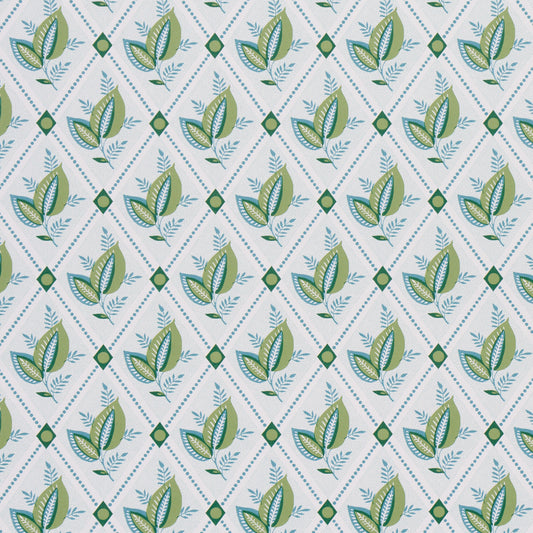 Purchase 5014231 Basile Trellis, Leaf & Aqua by Wallpaper