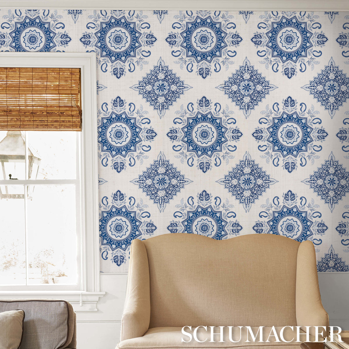 Purchase 5014360 Montecito Medallion, Indigo by Wallpaper4