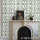 Purchase 5014381 | Delft Waves, Green - Schumacher Wallpaper