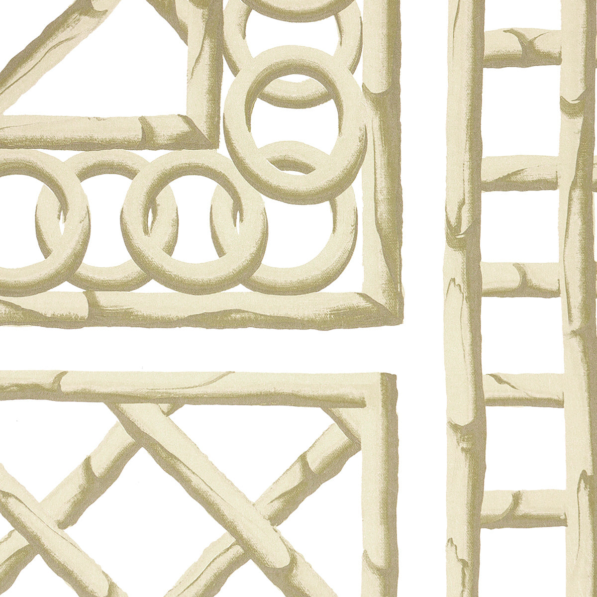 Purchase 5014392 | Bamboo Trellis Panel A, Neutral - Schumacher Wallpaper