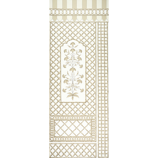 Purchase 5014392 | Bamboo Trellis Panel A, Neutral - Schumacher Wallpaper