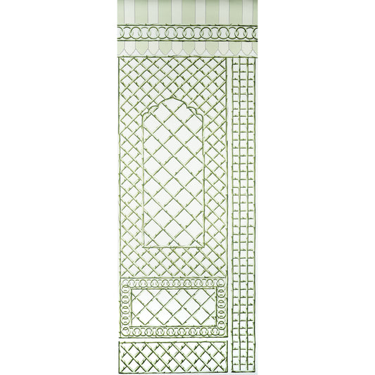 Purchase 5014400 | Bamboo Trellis Panel B, Green - Schumacher Wallpaper