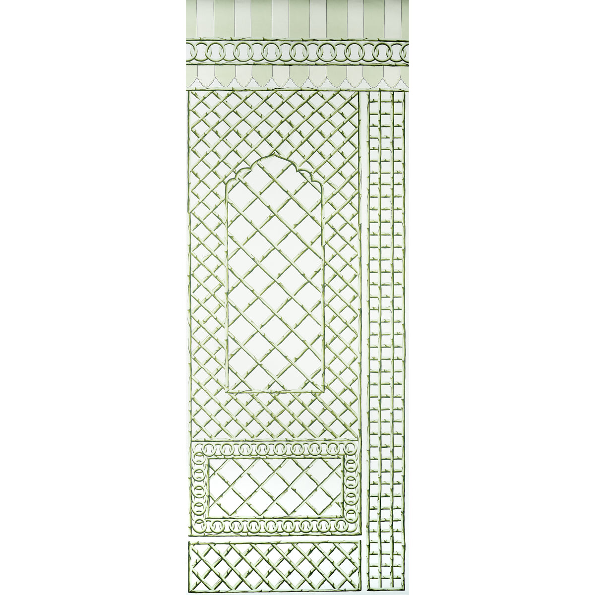 Purchase 5014400 | Bamboo Trellis Panel B, Green - Schumacher Wallpaper