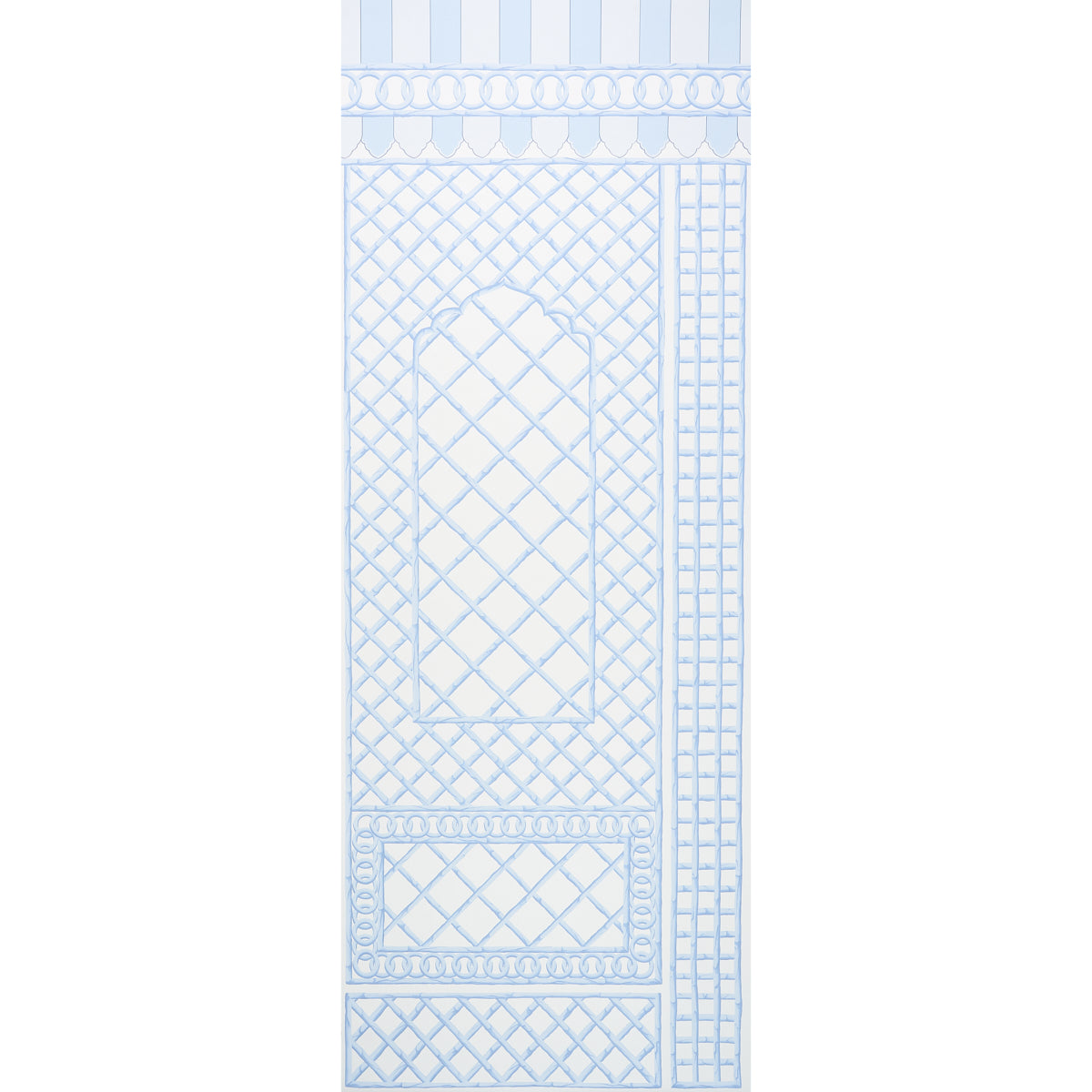 Purchase 5014401 | Bamboo Trellis Panel B, Blue - Schumacher Wallpaper