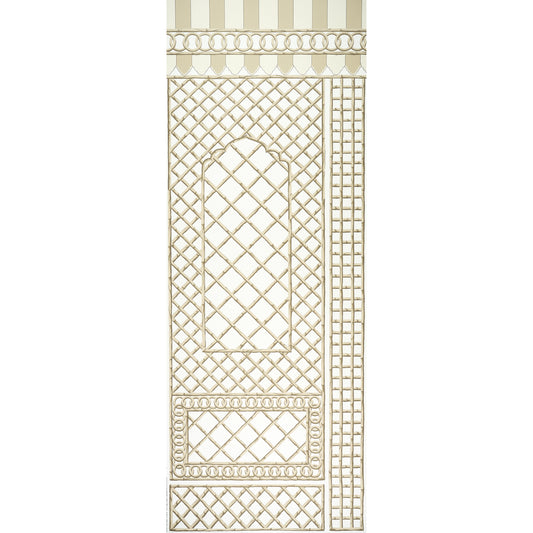 Purchase 5014402 | Bamboo Trellis Panel B, Neutral - Schumacher Wallpaper