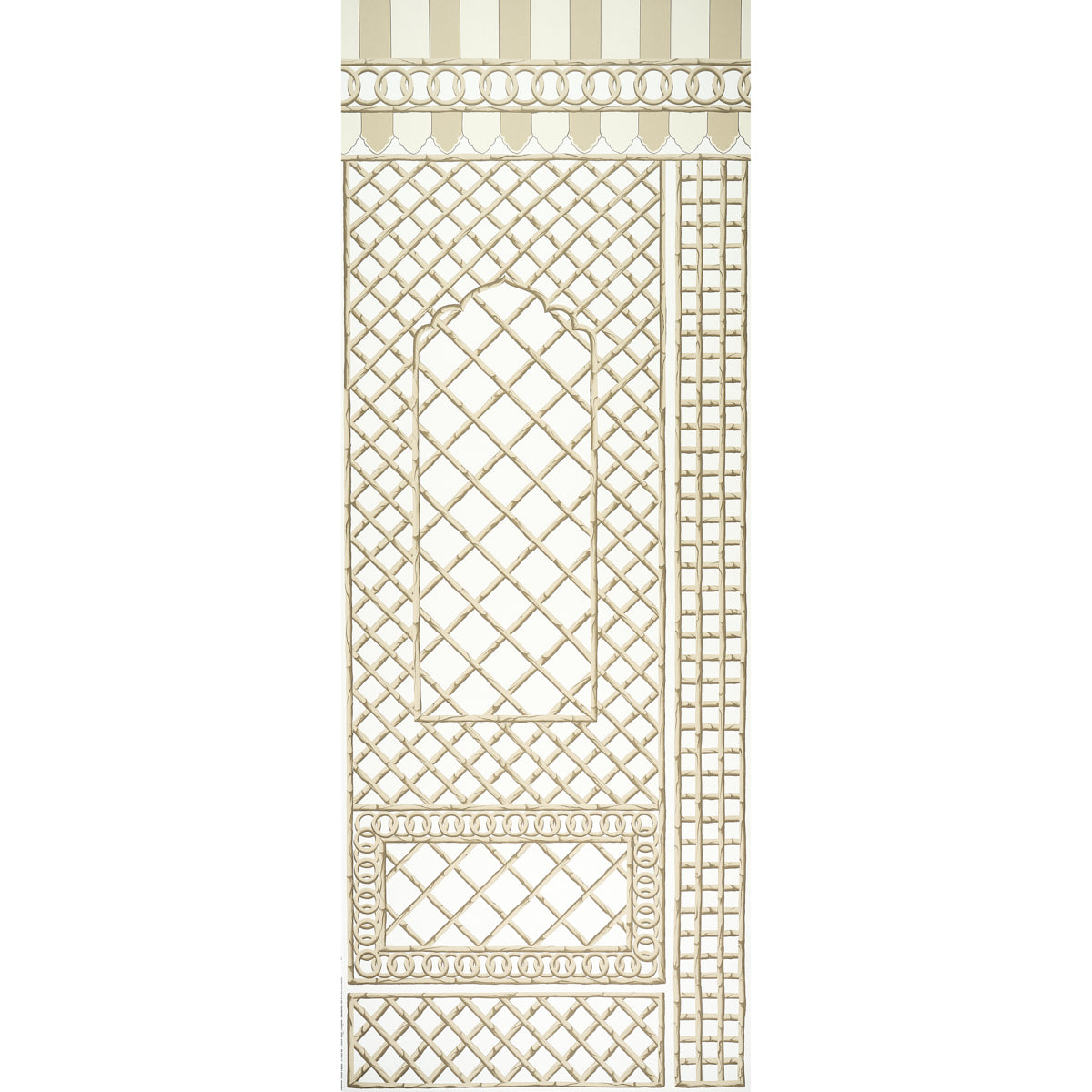 Purchase 5014402 | Bamboo Trellis Panel B, Neutral - Schumacher Wallpaper