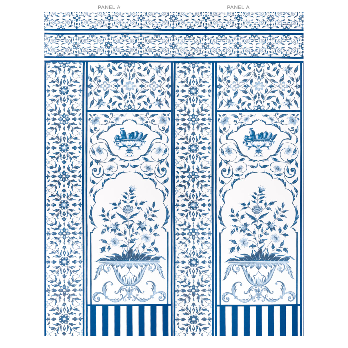 Purchase 5014410 | Mughal Garden Panel A, Blue - Schumacher Wallpaper