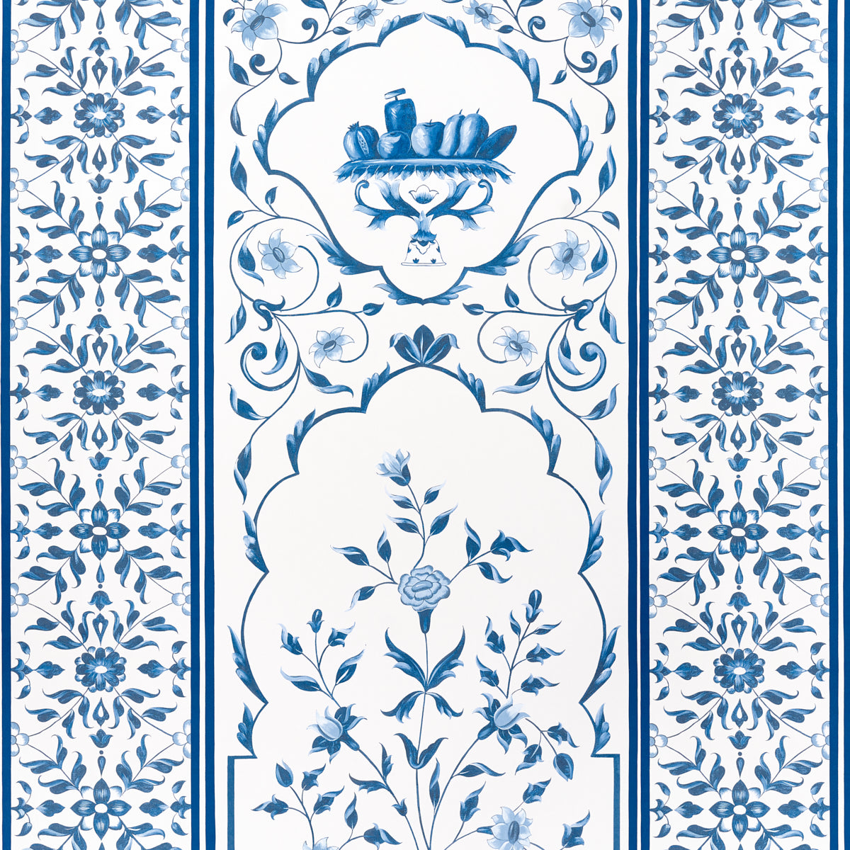 Purchase 5014410 | Mughal Garden Panel A, Blue - Schumacher Wallpaper