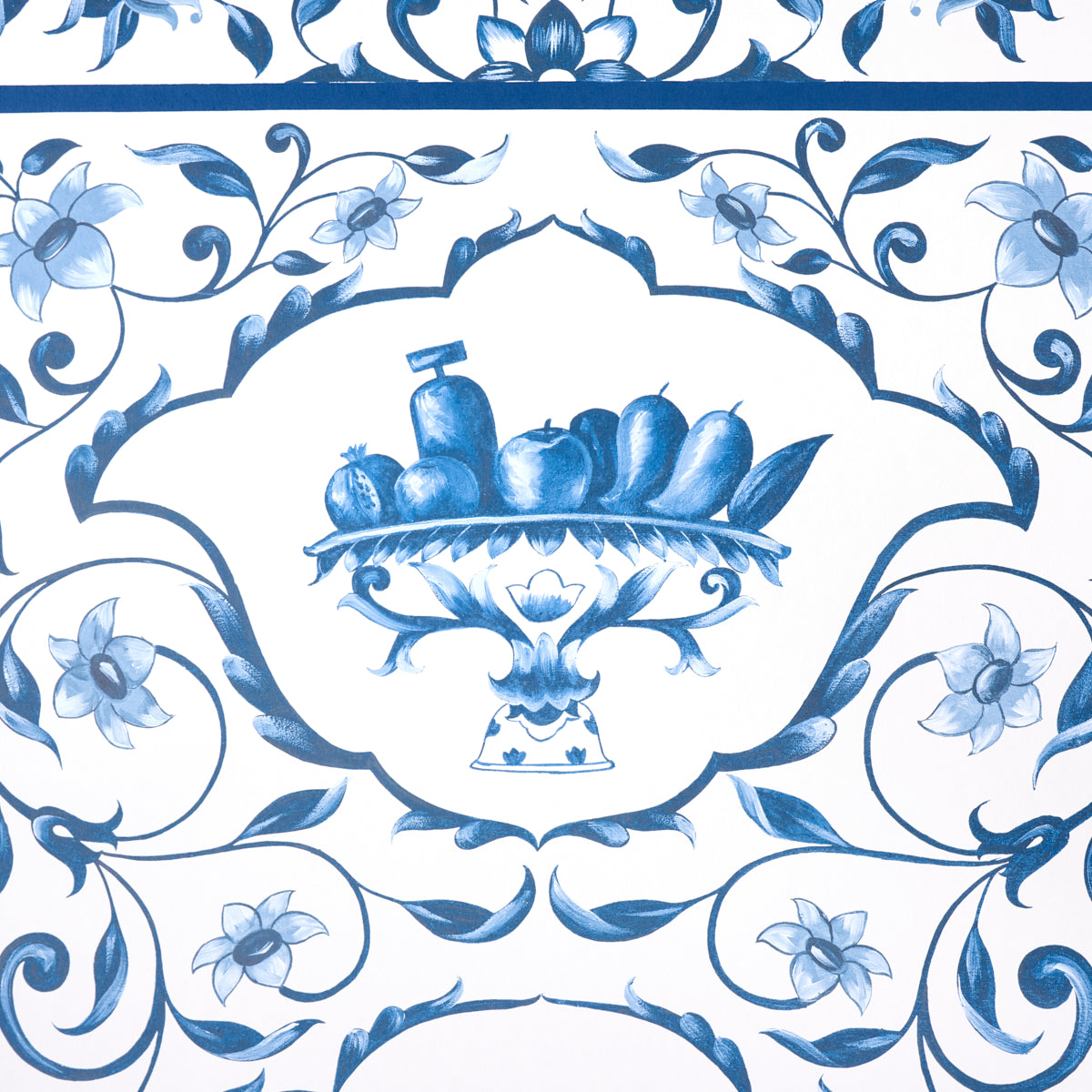 Purchase 5014410 | Mughal Garden Panel A, Blue - Schumacher Wallpaper