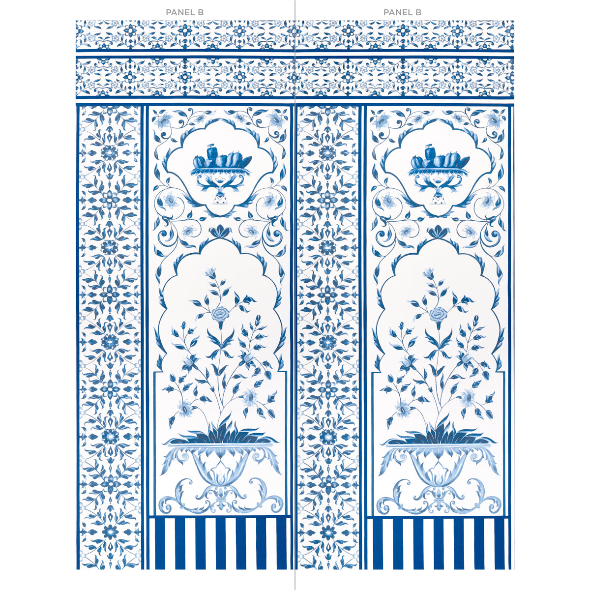 Purchase 5014420 | Mughal Garden Panel B, Blue - Schumacher Wallpaper