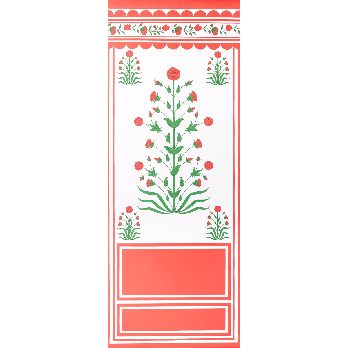 Purchase 5014430 | Royal Poppy Panel A, Red - Schumacher Wallpaper