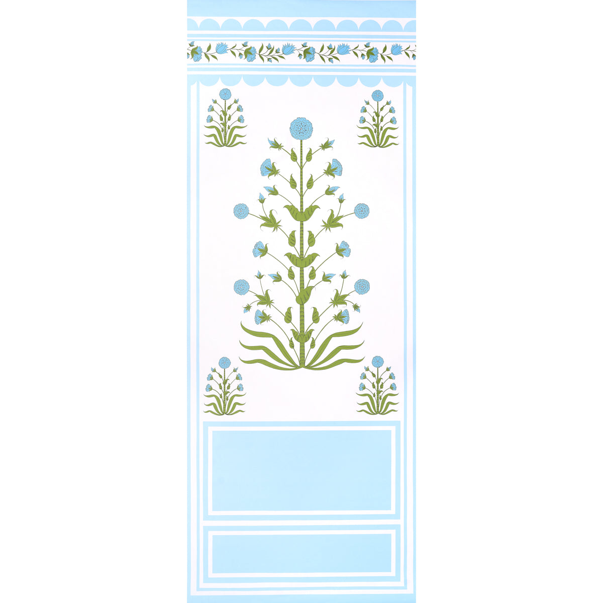 Purchase 5014431 | Royal Poppy Panel A, Blue - Schumacher Wallpaper