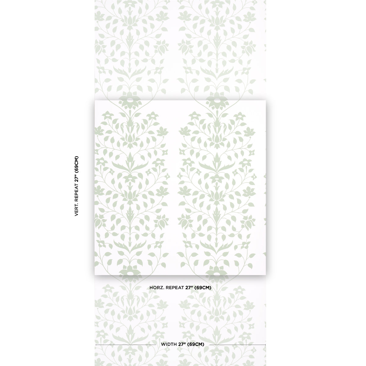 Purchase 5014461 | Jaipur Mughal Flower, Green - Schumacher Wallpaper