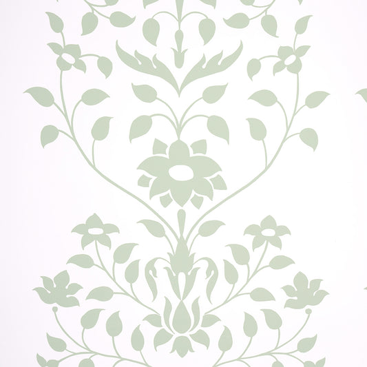 Purchase 5014461 | Jaipur Mughal Flower, Green - Schumacher Wallpaper