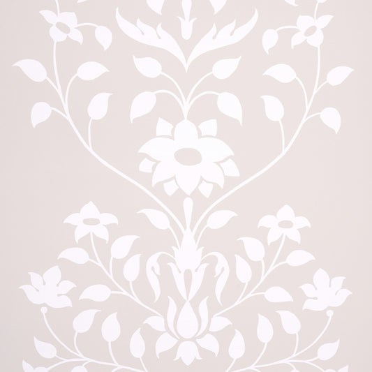 Purchase 5014462 | Jaipur Mughal Flower, Neutral - Schumacher Wallpaper