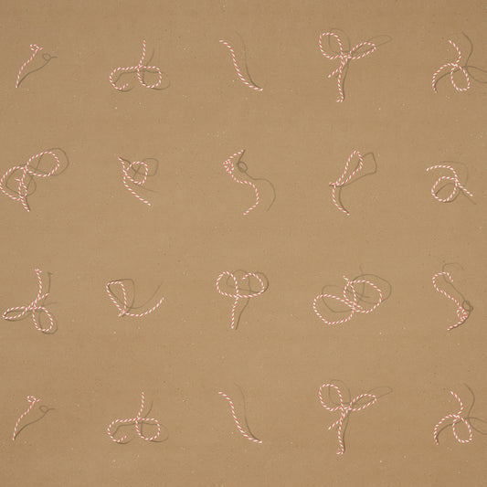 5014471 | Butcher String, Red And White On Brown - Schumacher Wallpaper