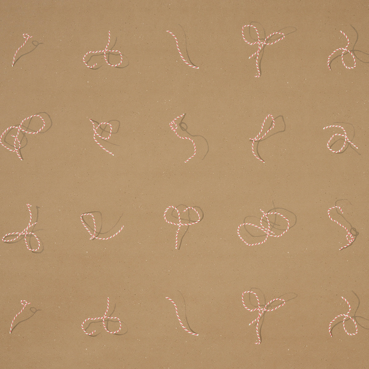 5014471 | Butcher String, Red And White On Brown - Schumacher Wallpaper