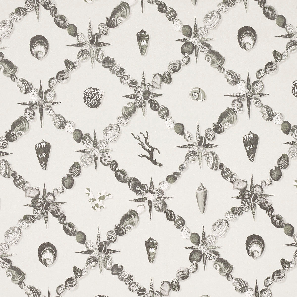 5014491 | Grotto Treillage, Grisaille - Schumacher Wallpaper