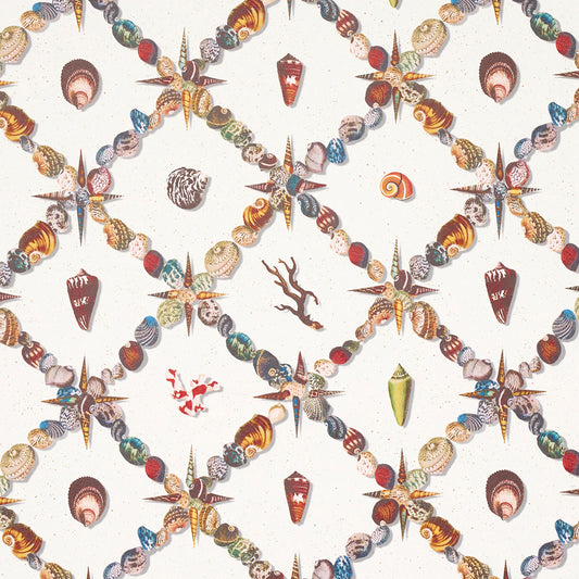 5014492 | Grotto Treillage, Multi On Ivory - Schumacher Wallpaper