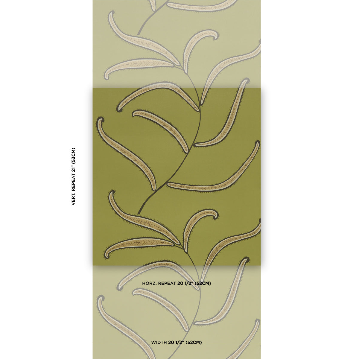 Purchase 5014531 | Caterpillar Leaf, Meadow Green - Schumacher Wallpaper