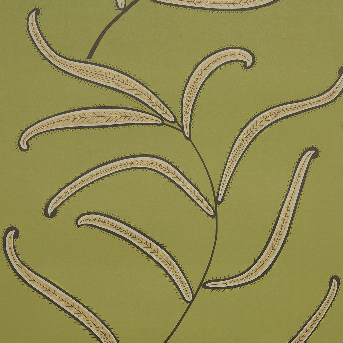 Purchase 5014531 | Caterpillar Leaf, Meadow Green - Schumacher Wallpaper