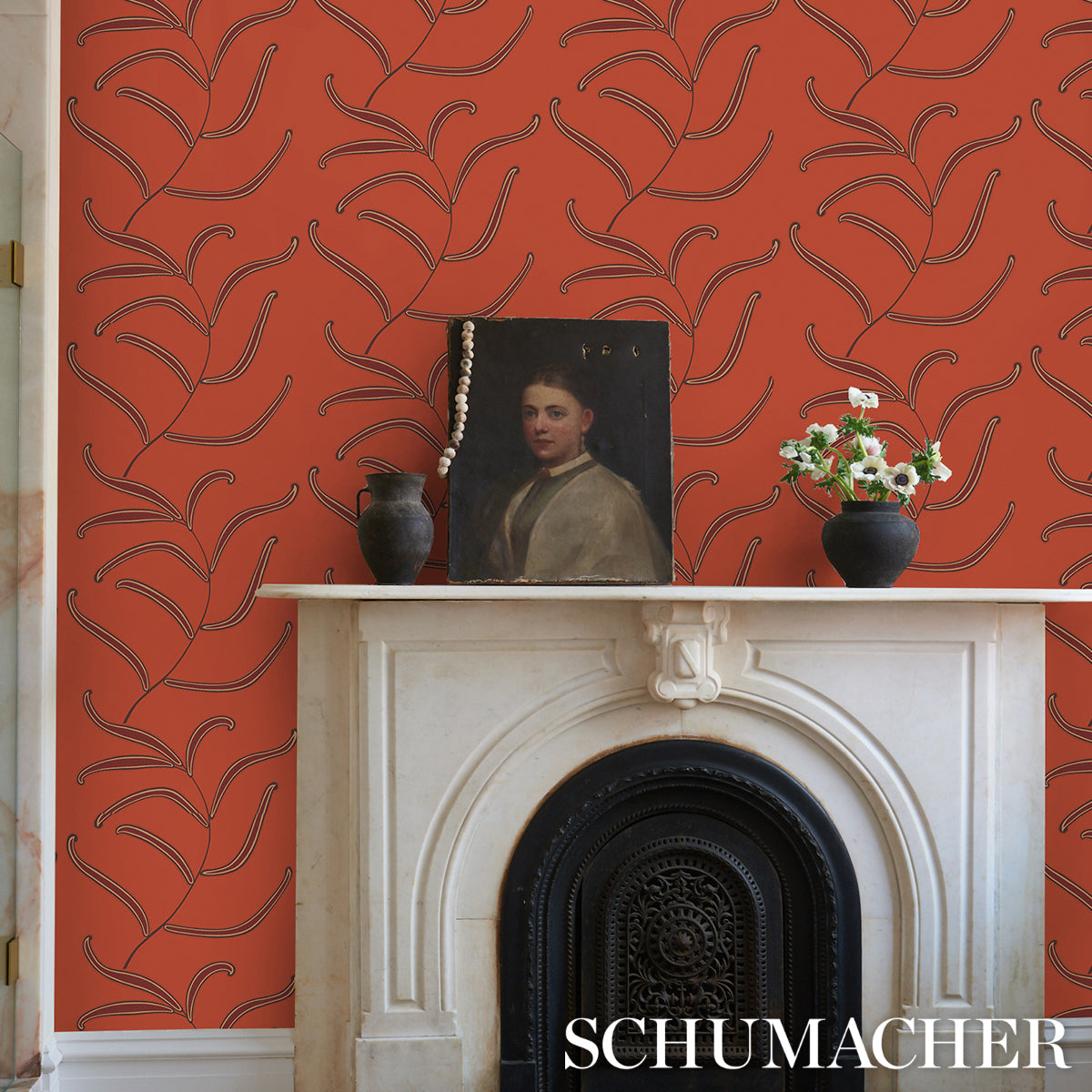 Purchase 5014532 | Caterpillar Leaf, Tomato - Schumacher Wallpaper