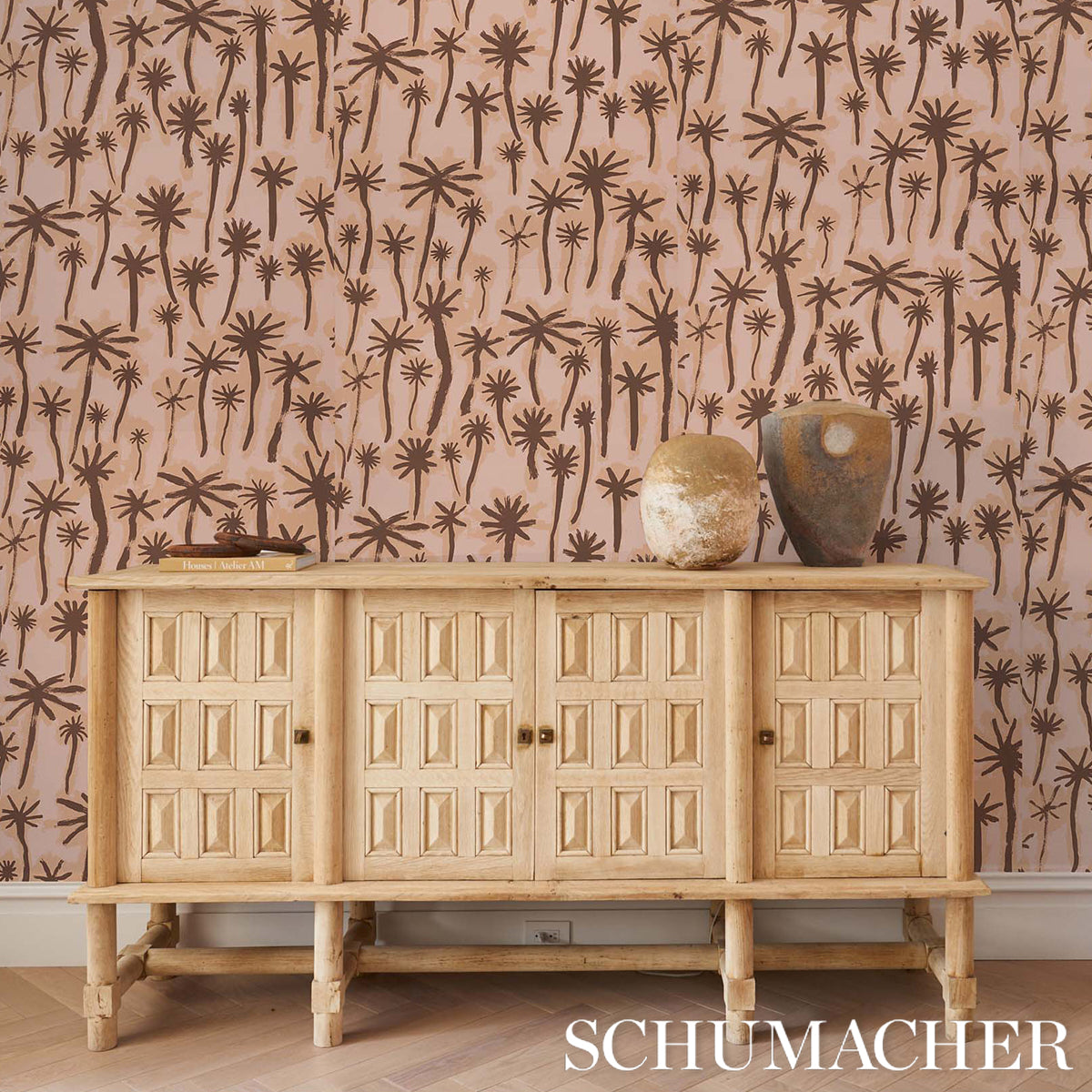 5014600 | Palmitas, Coral - Schumacher Wallpaper