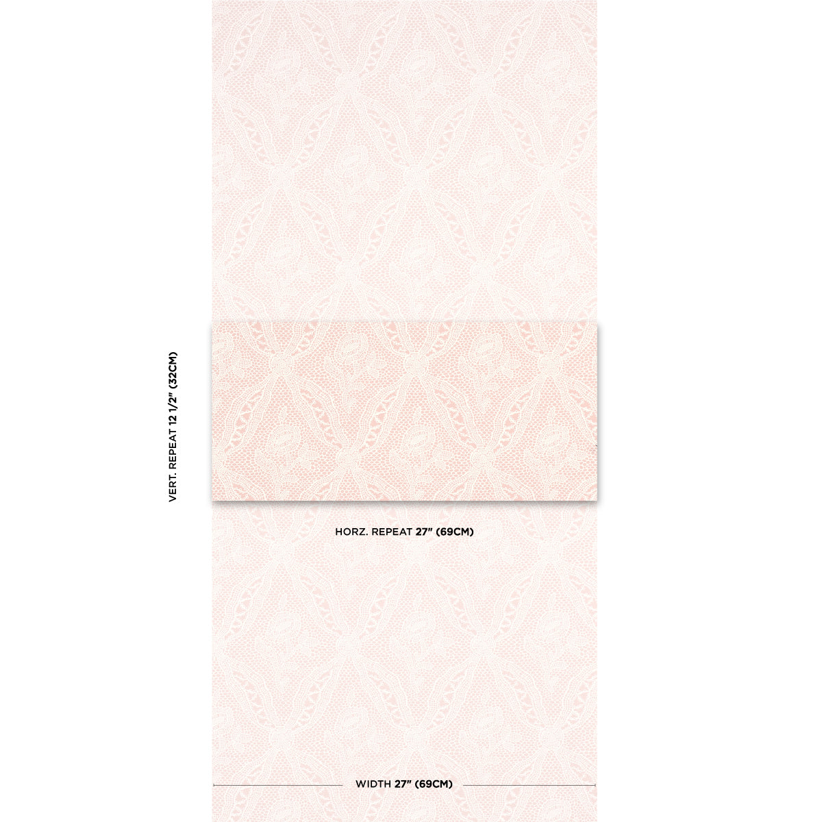 5014720 | Cosette Lace, Blush - Schumacher Wallpaper