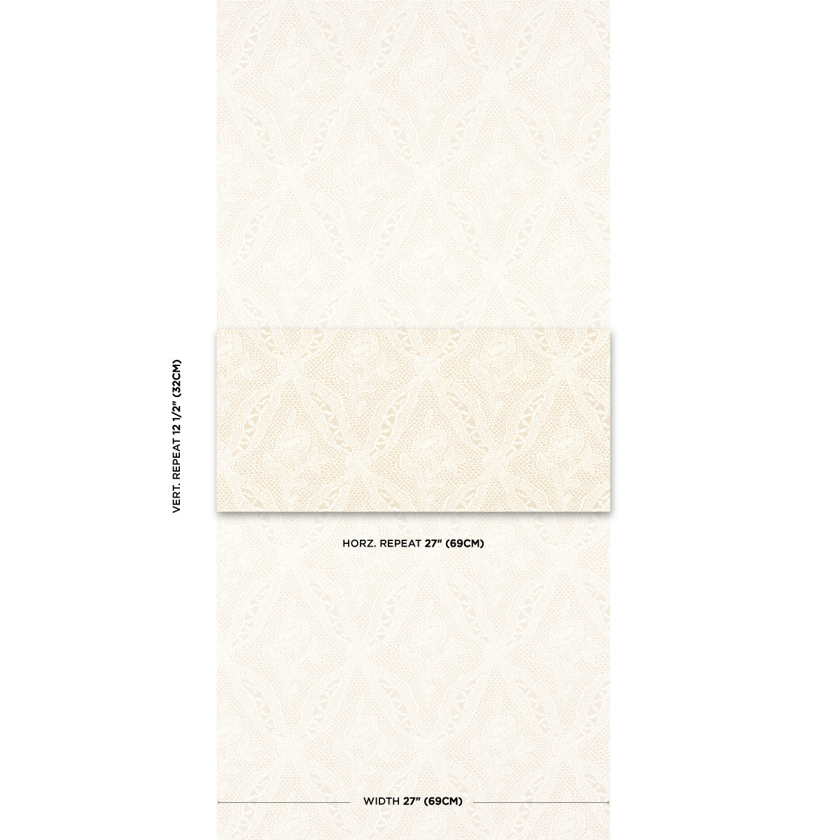 Purchase 5014721 | Cosette Lace, Sand - Schumacher Wallpaper