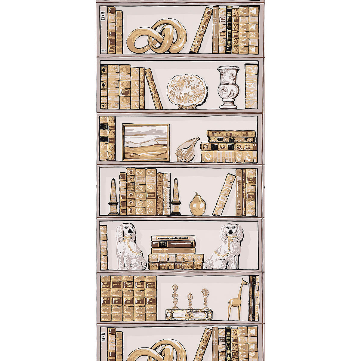 Purchase 5014731 | Natalie’S Library, Mocha - Schumacher Wallpaper