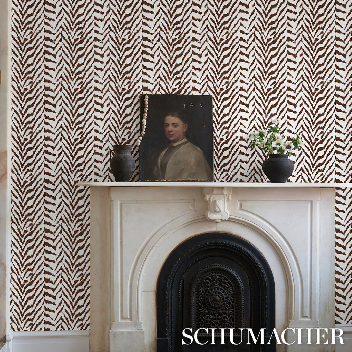 Purchase 5014751 | Quincy, Cocoa - Schumacher Wallpaper