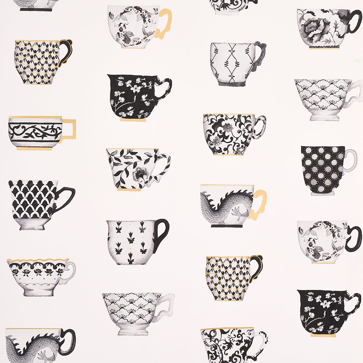 Purchase 5014780 | Onie'S Teacups, Ink - Schumacher Wallpaper