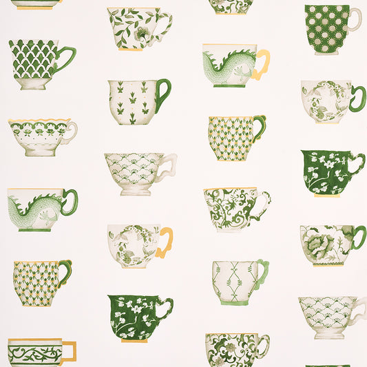 Purchase 5014781 | Onie'S Teacups, Spring Green - Schumacher Wallpaper