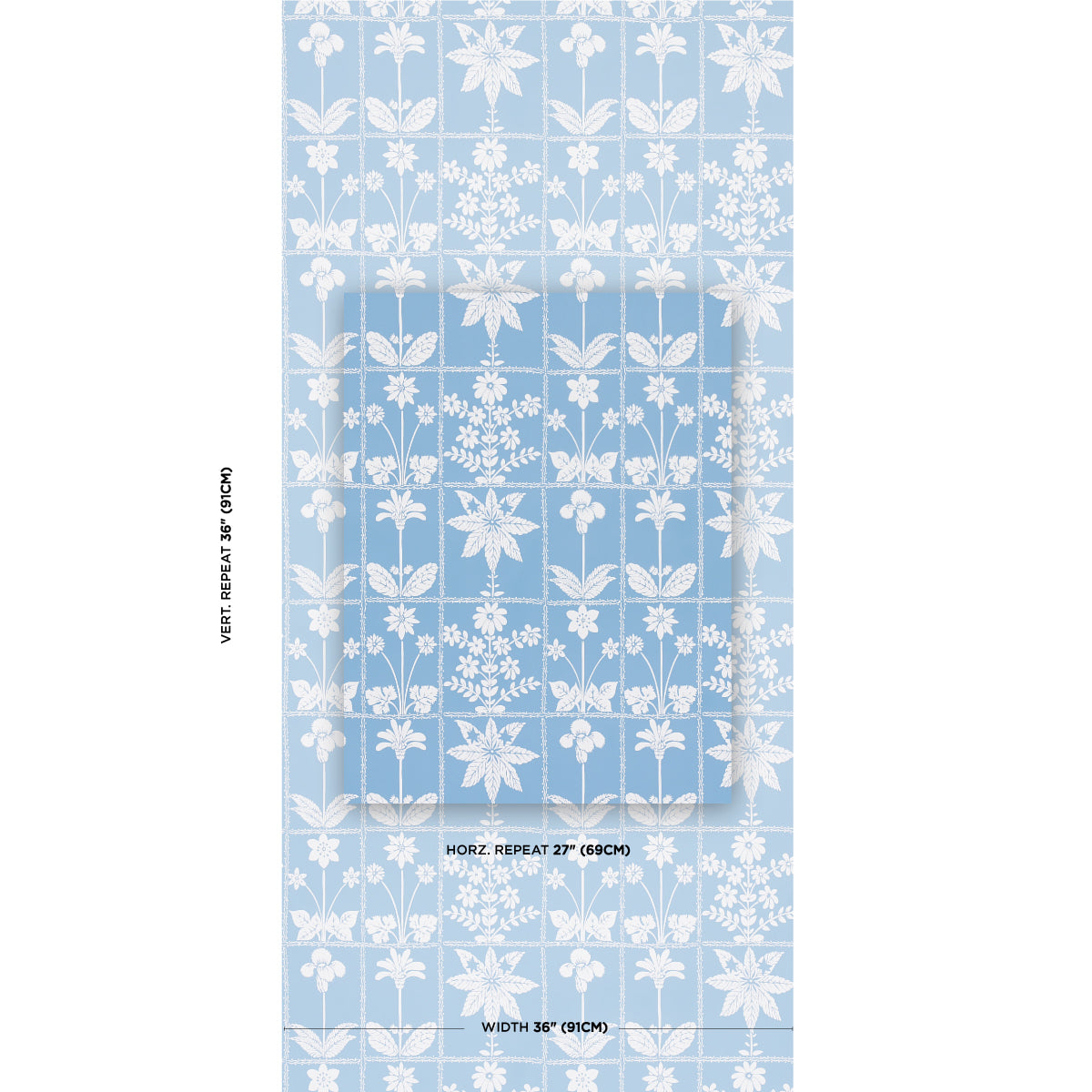 Purchase 5014820 | Georgia Wildflowers, Blue - Schumacher Wallpaper