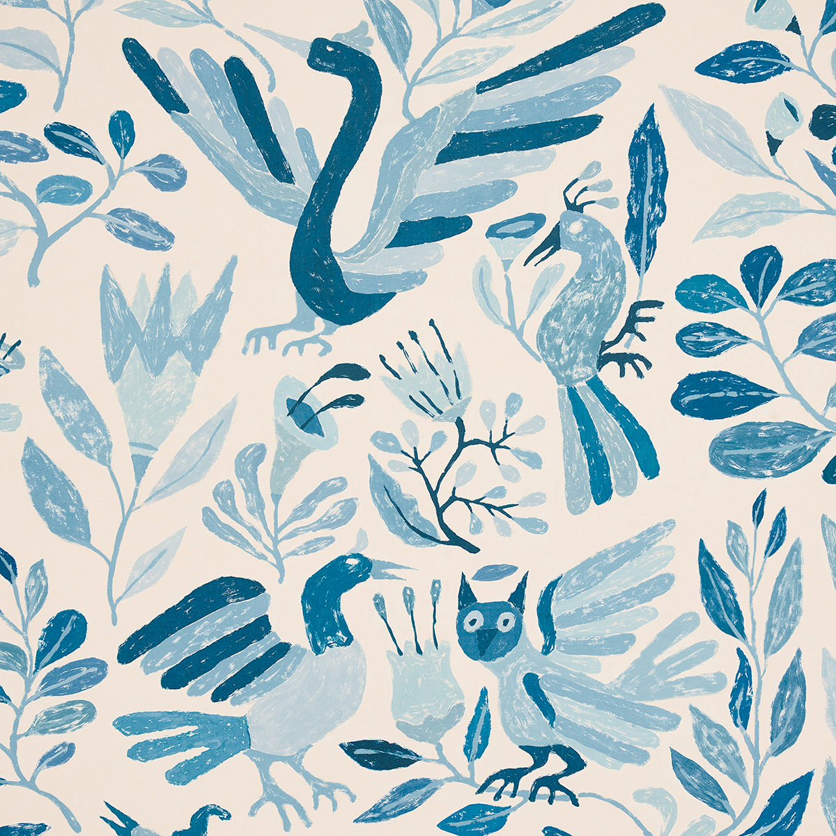 5014830 | Canopy, Blue Birds - Schumacher Wallpaper