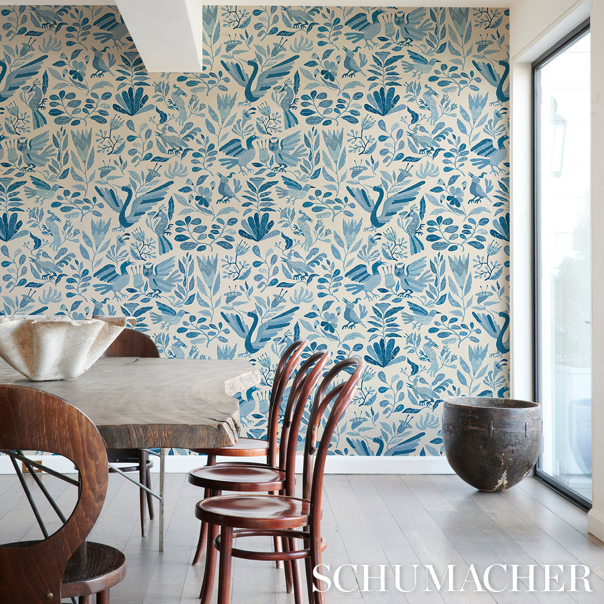 5014830 | Canopy, Blue Birds - Schumacher Wallpaper