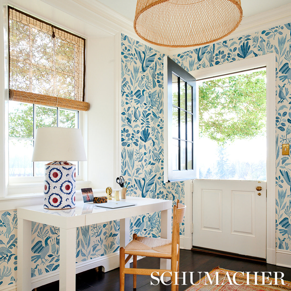 5014830 | Canopy, Blue Birds - Schumacher Wallpaper