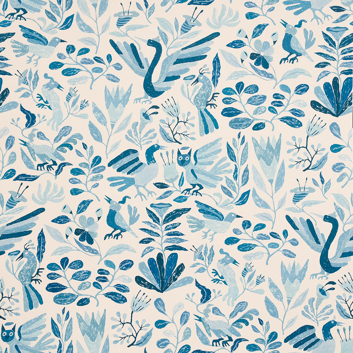 5014830 | Canopy, Blue Birds - Schumacher Wallpaper