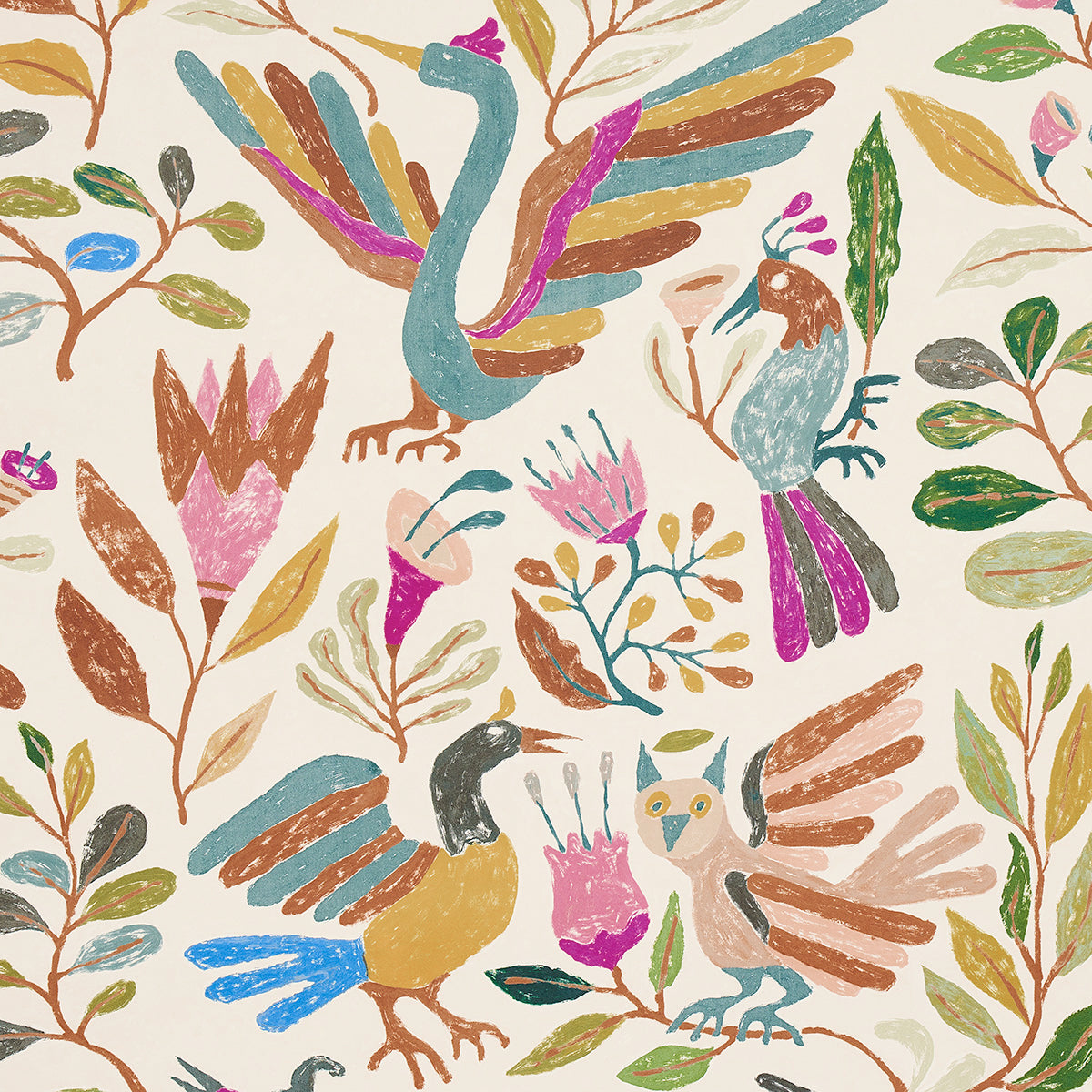 5014831 | Canopy, Multi Birds - Schumacher Wallpaper