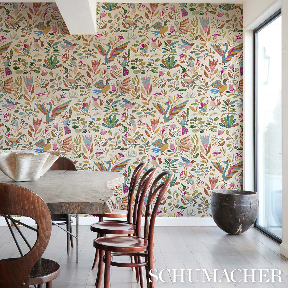 5014831 | Canopy, Multi Birds - Schumacher Wallpaper