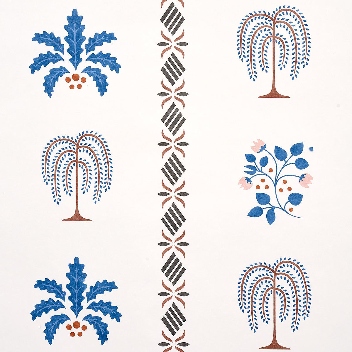Purchase 5014840 | Willard House Stencil, Blue - Schumacher Wallpaper
