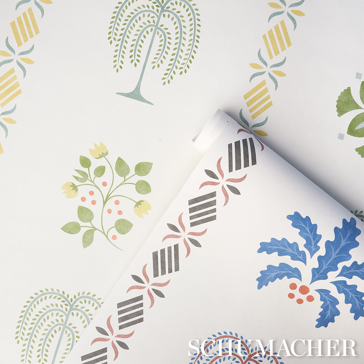 Purchase 5014841 | Willard House Stencil, Green - Schumacher Wallpaper