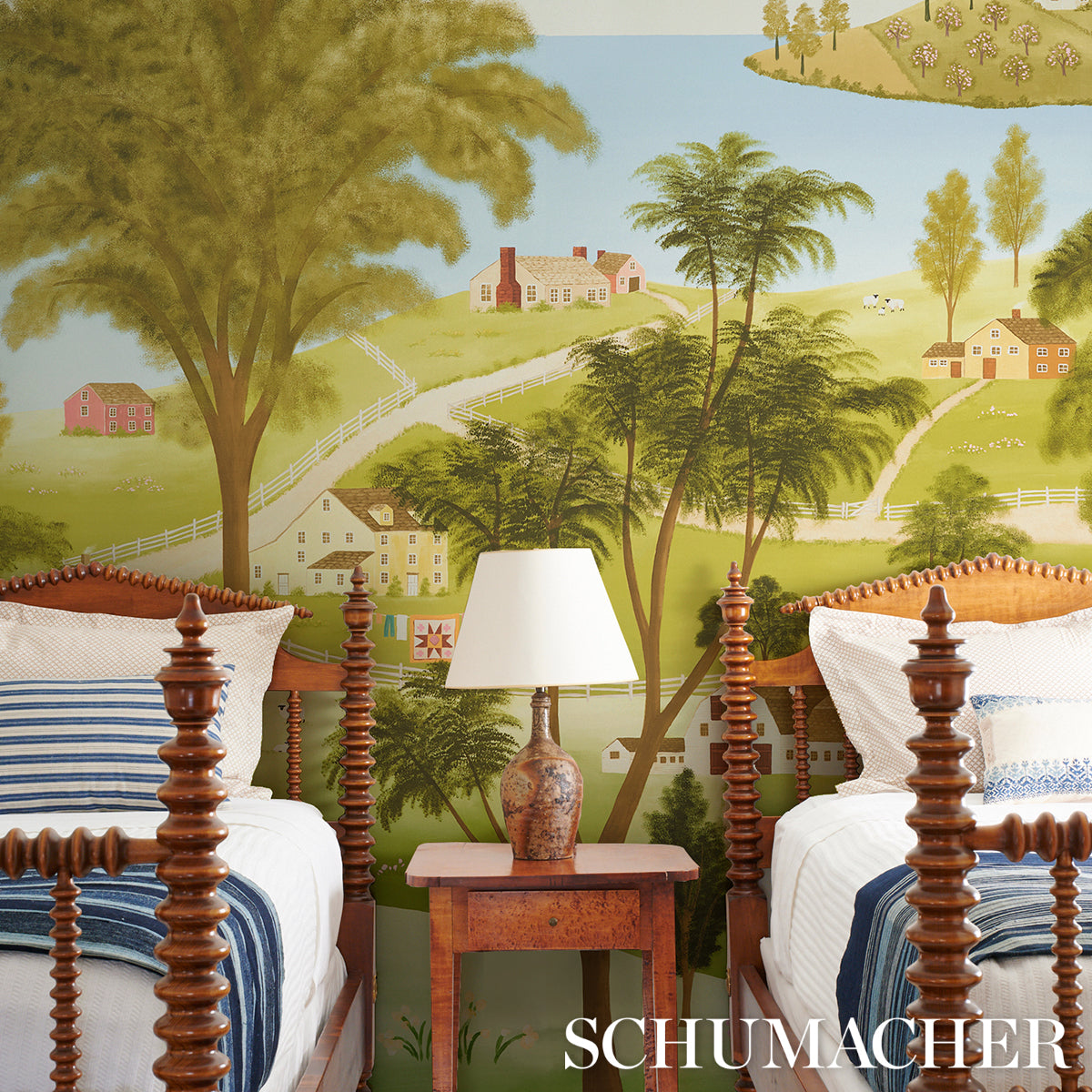 Purchase 5014850 | Eaton'S Landscape Panel Set, Document - Schumacher Wallpaper