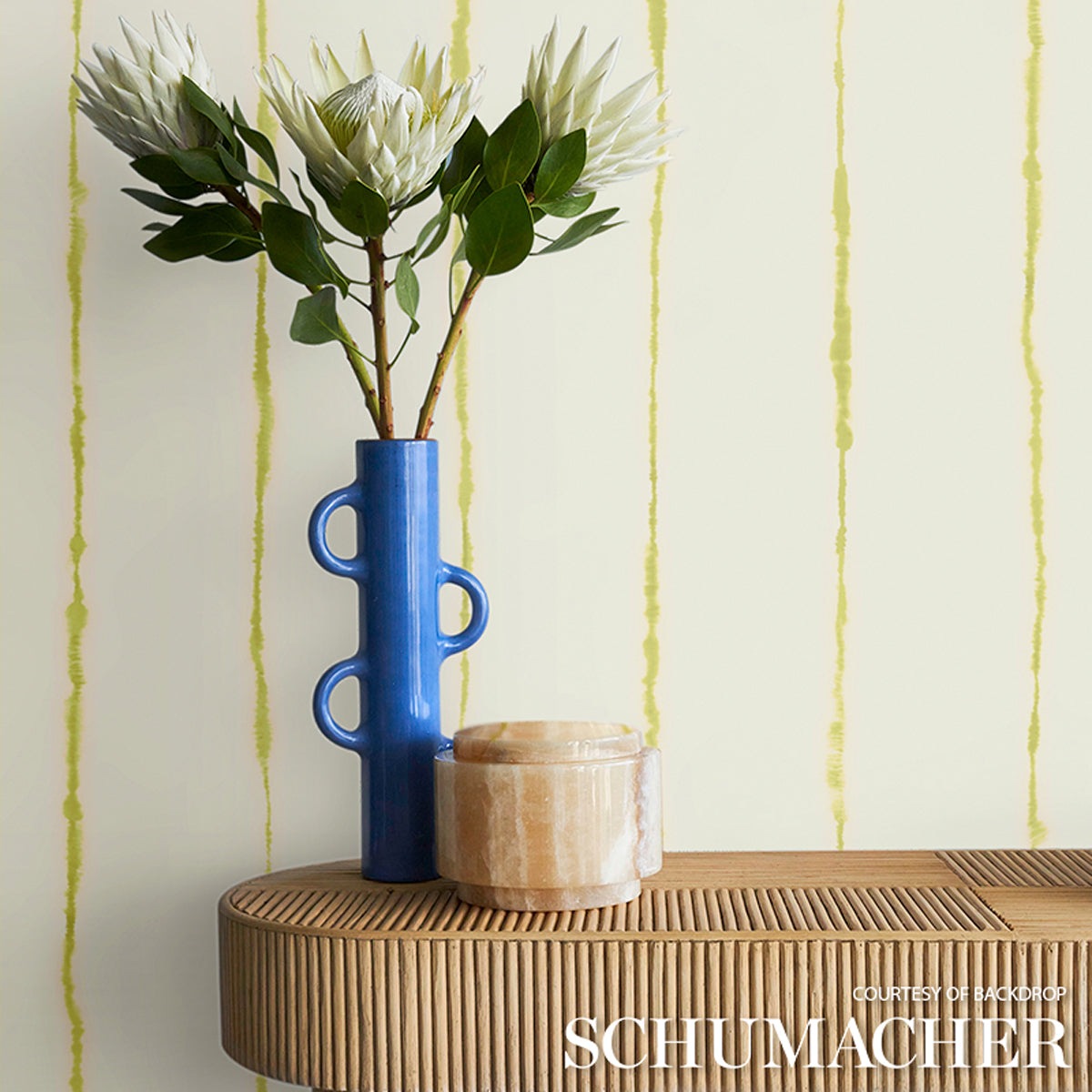 Purchase 5014871 | Ephemera, Chartreuse - Schumacher Wallpaper