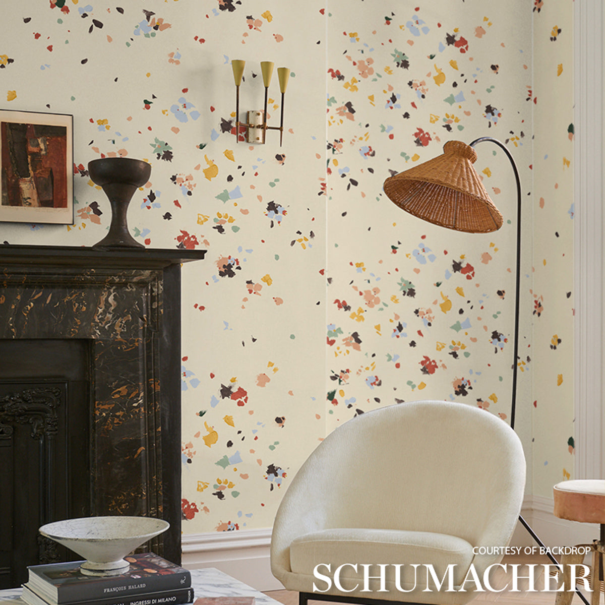 Purchase 5014882 | Fairfarren, Warm Multi - Schumacher Wallpaper