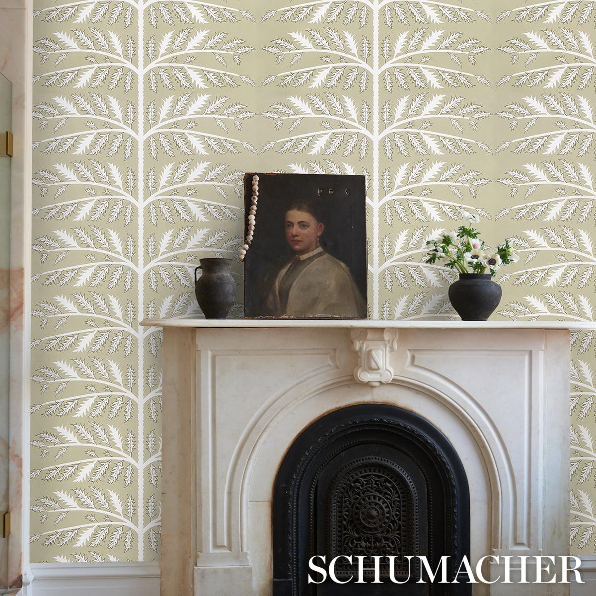 Purchase 5014951 | Thistle, Neutral - Schumacher Wallpaper