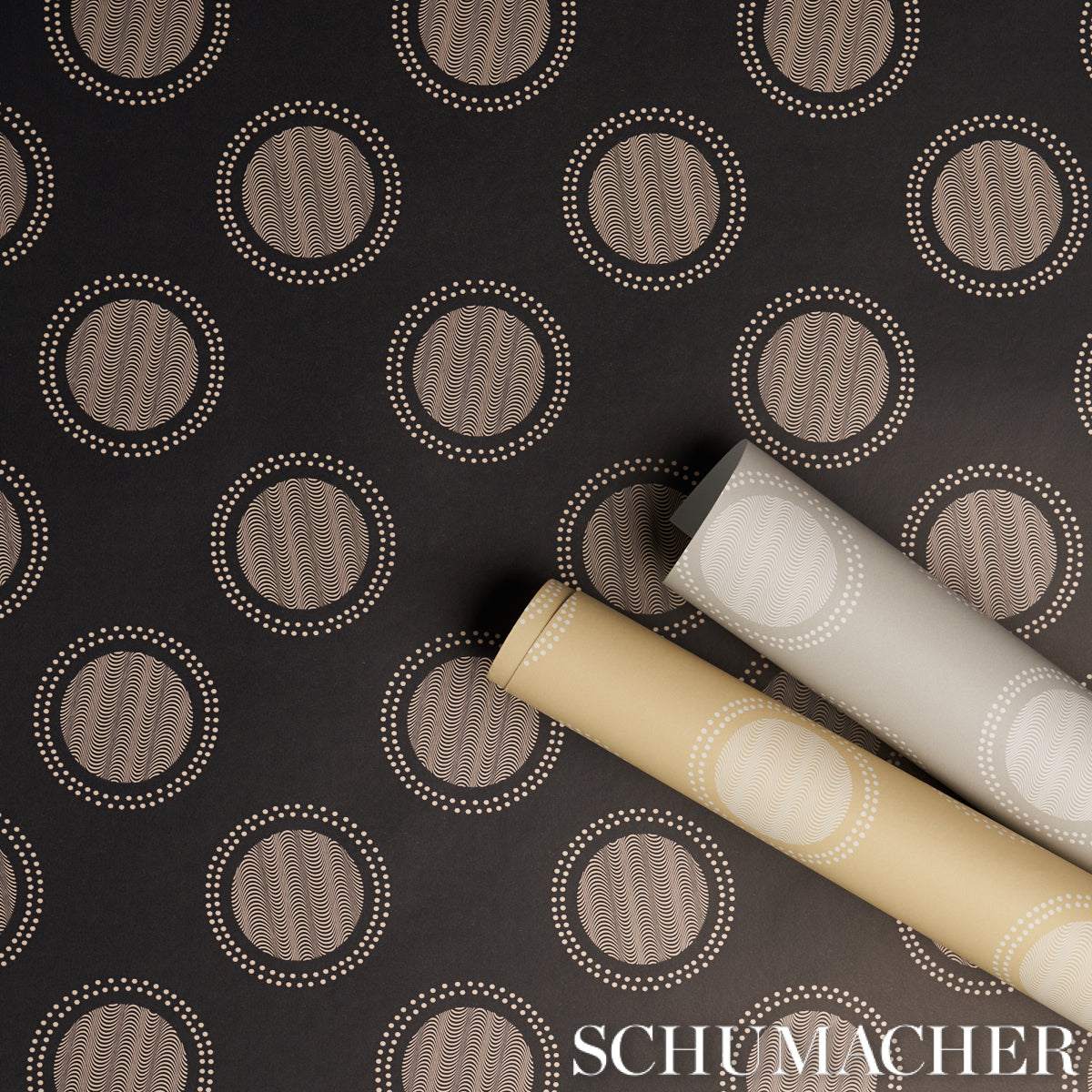 Purchase 5015010 | Watermark, Powder Grey - Schumacher Wallpaper