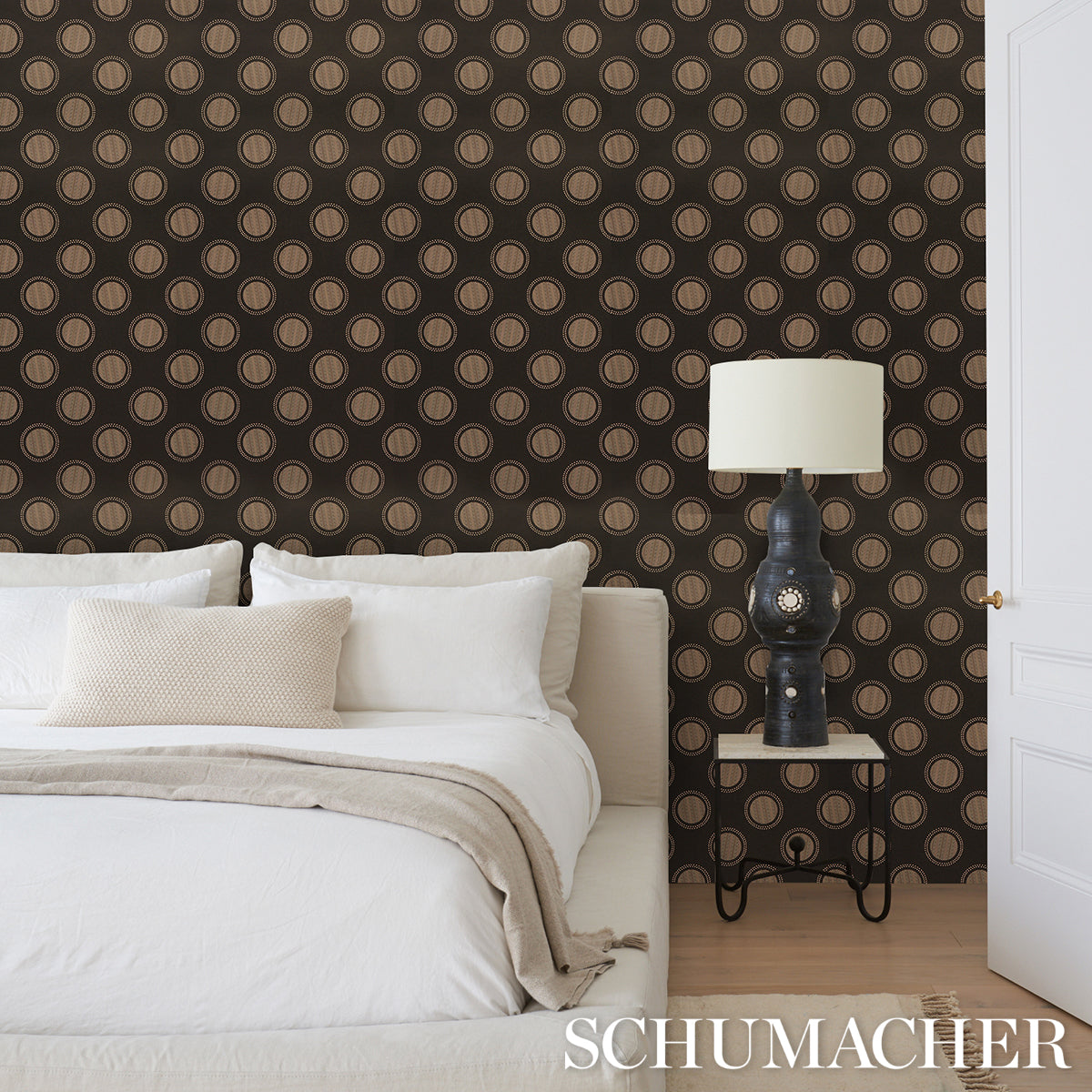 Purchase 5015012 | Watermark, Black & White - Schumacher Wallpaper